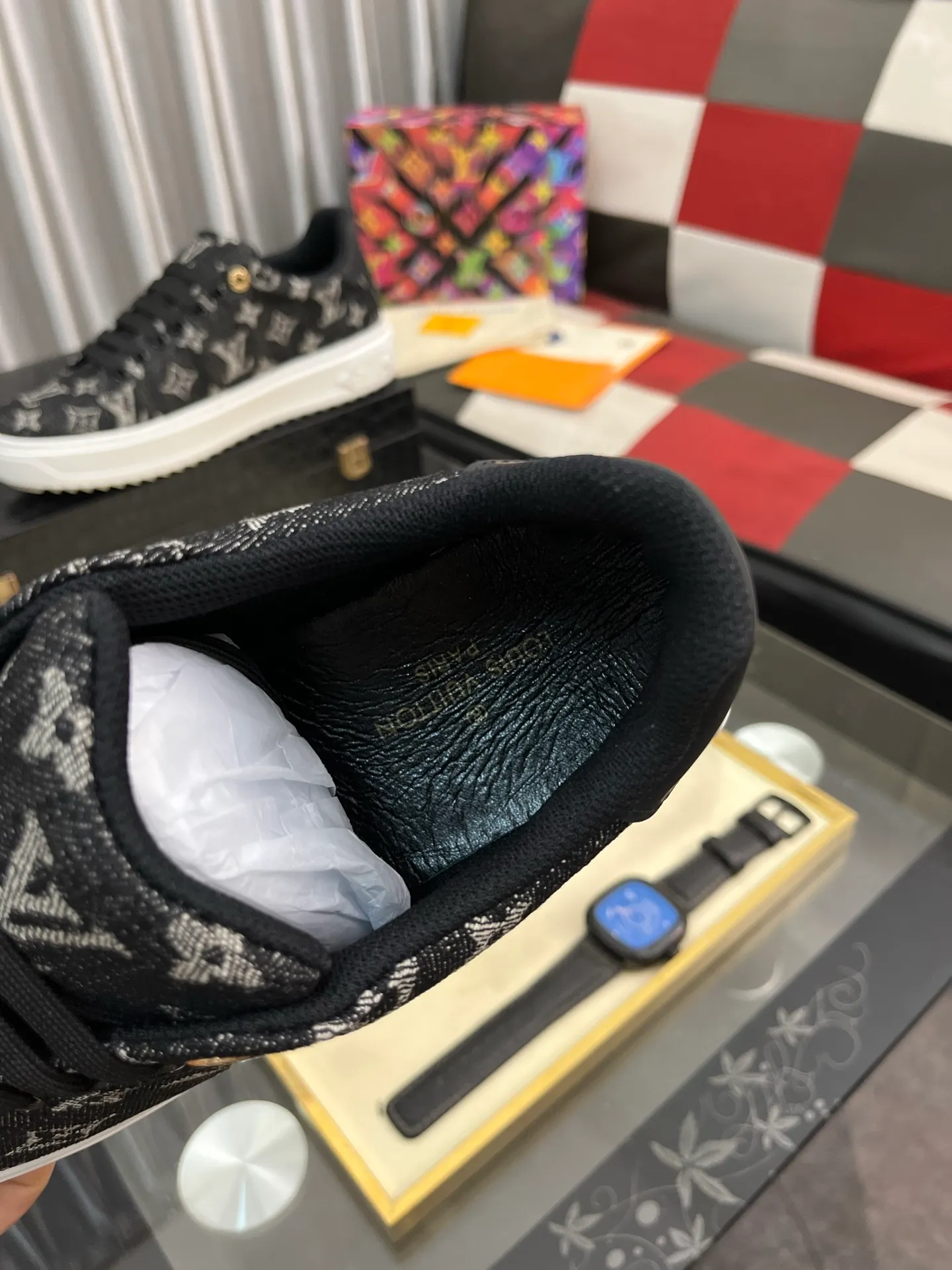 Men's shoes 💰540⌚️⌚️[Louis Vuitton LV] Dad shoes are popular casual sports shoes with outsole, breathable and comfortable, easy to walk, trendy men's versatile fly woven epoxy matching ➕leather lining➕Gucci's popular original outsole, sports and running style, super comfortable. Size 38-445️⃣Colors available
